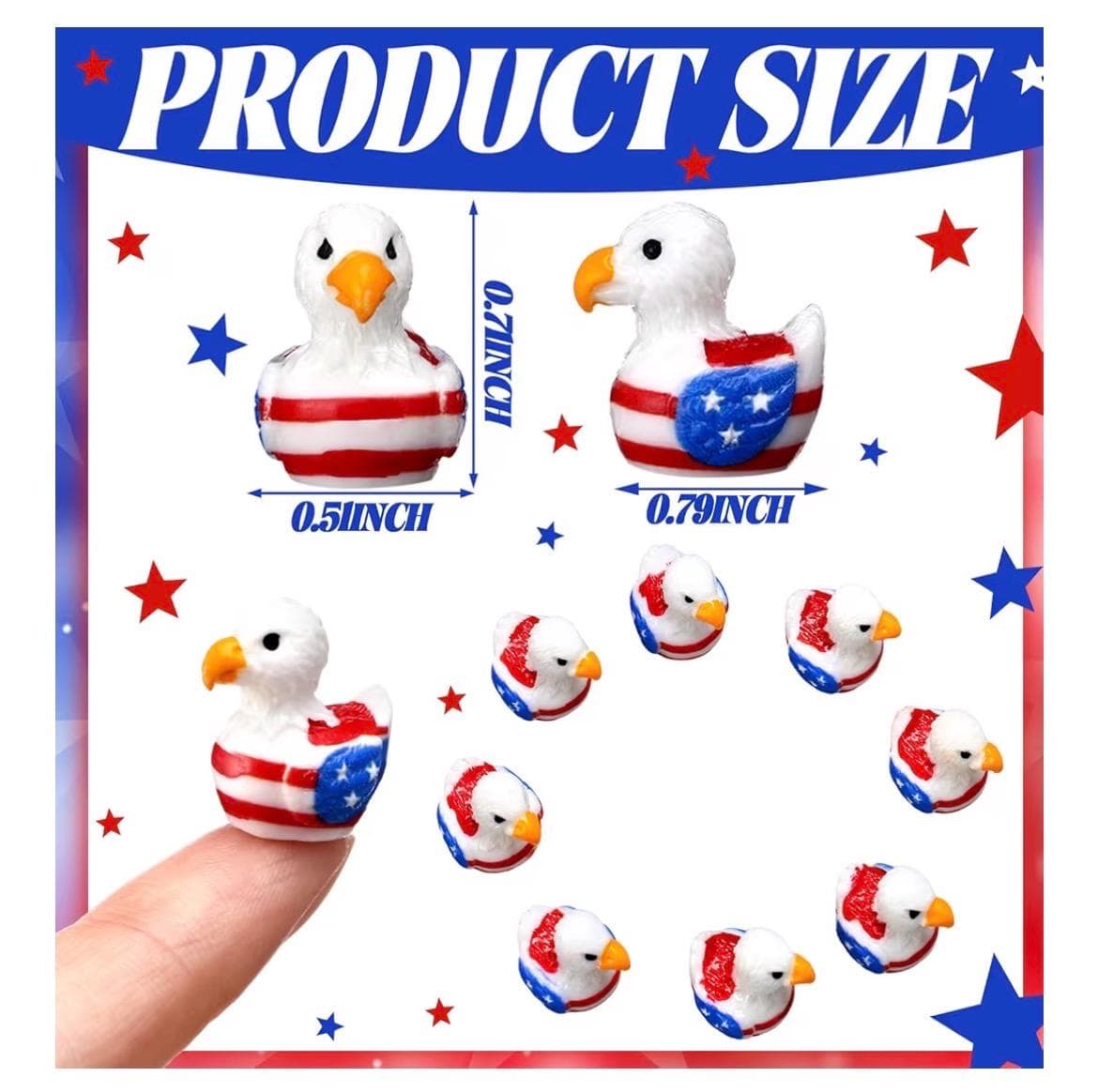 Set of 5 Patriotic Eagle Ducks on Red Dice – Jeep & Cruise Ducks - Thumbnail 2