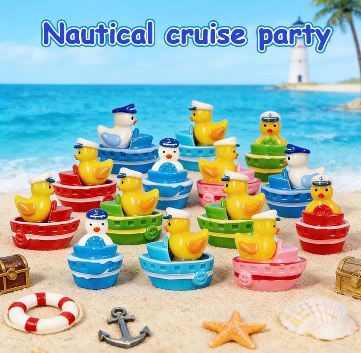 Mini Resin Sailor Duck Boat Set – 5 Piece Nautical Collectible Ducks - Thumbnail 5