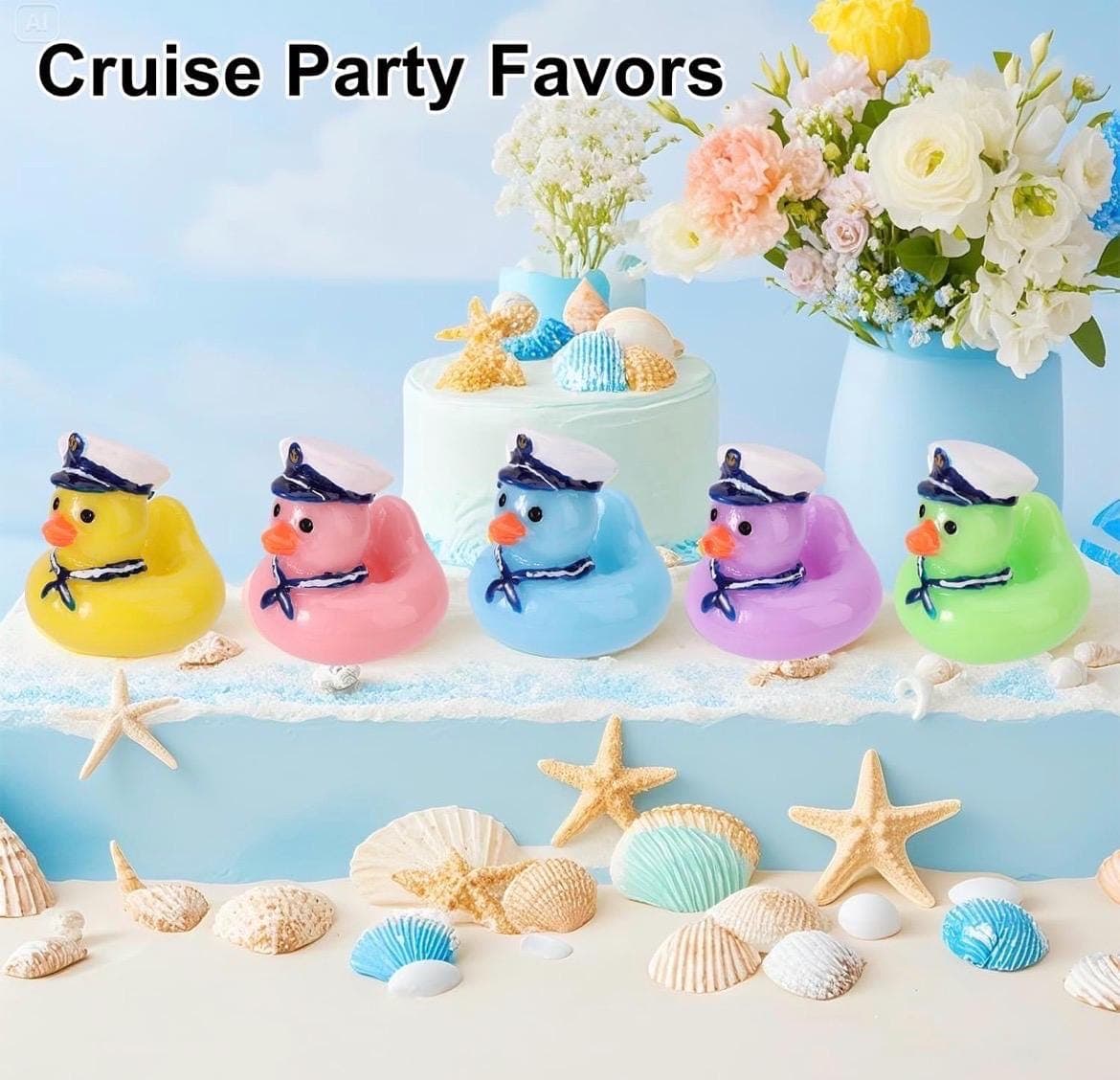 Mini Captain Duck Floaties Set of 5, Cruise & Jeep Ducks - Thumbnail 5