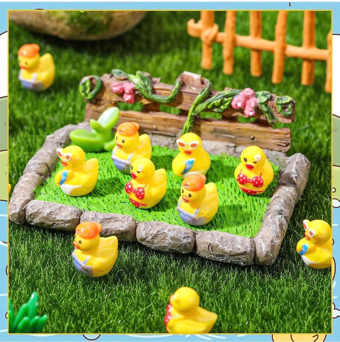 5pc Summer Beach Themed Mini Ducks Set, Tropical Resin Duck Figurines, Cruise Ducks, Jeep Ducks, Luau Party Favors, Tiny Summer Ducks - Thumbnail 8