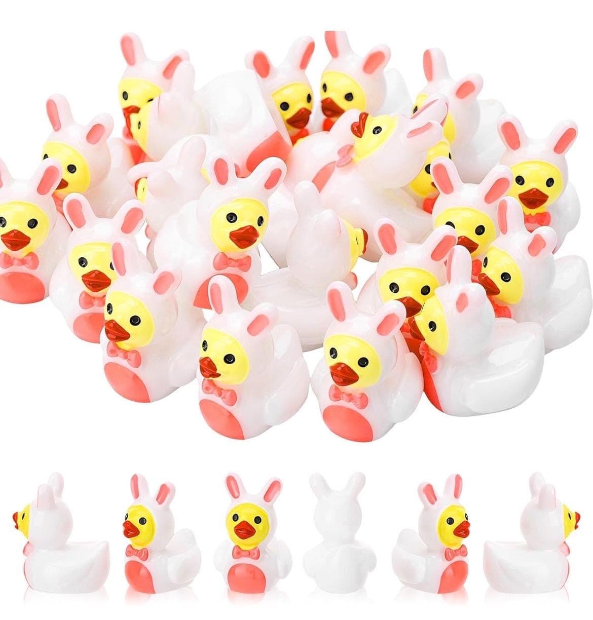 Set of 5 Bunny Duck Mini Resin Figurines, Cute Rabbit Ducks, Jeep Ducks, Cruise Ducks, Spring Decor, Party Favors, Collectible Ducks - Thumbnail 3