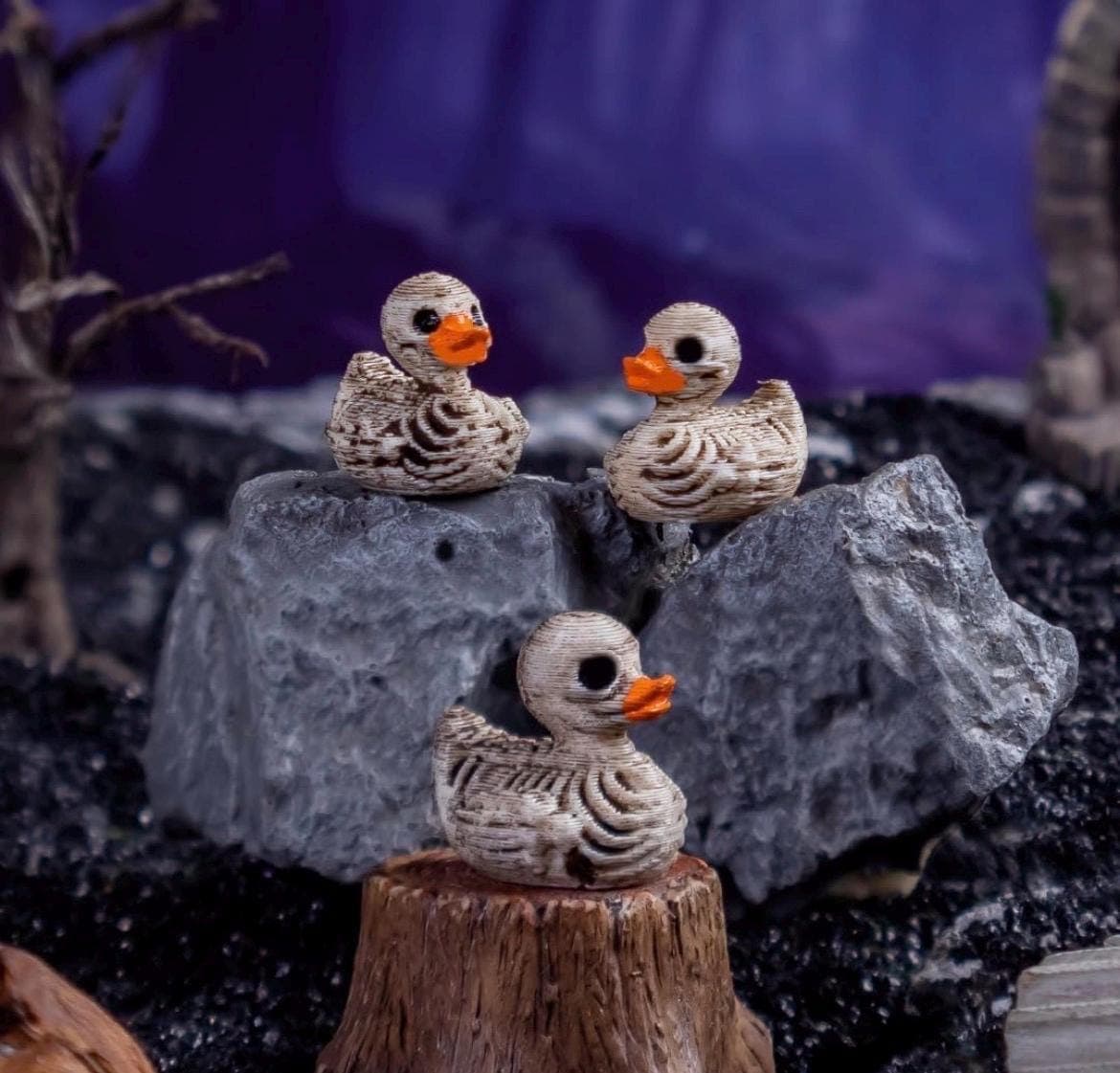 5pc Skeleton Duck Set, Horror Mini Ducks, Gothic Resin Ducks, Jeep Ducks, Cruise Ducks, Tiny Ducks to Hide, Spooky Cute Decor - Thumbnail 3