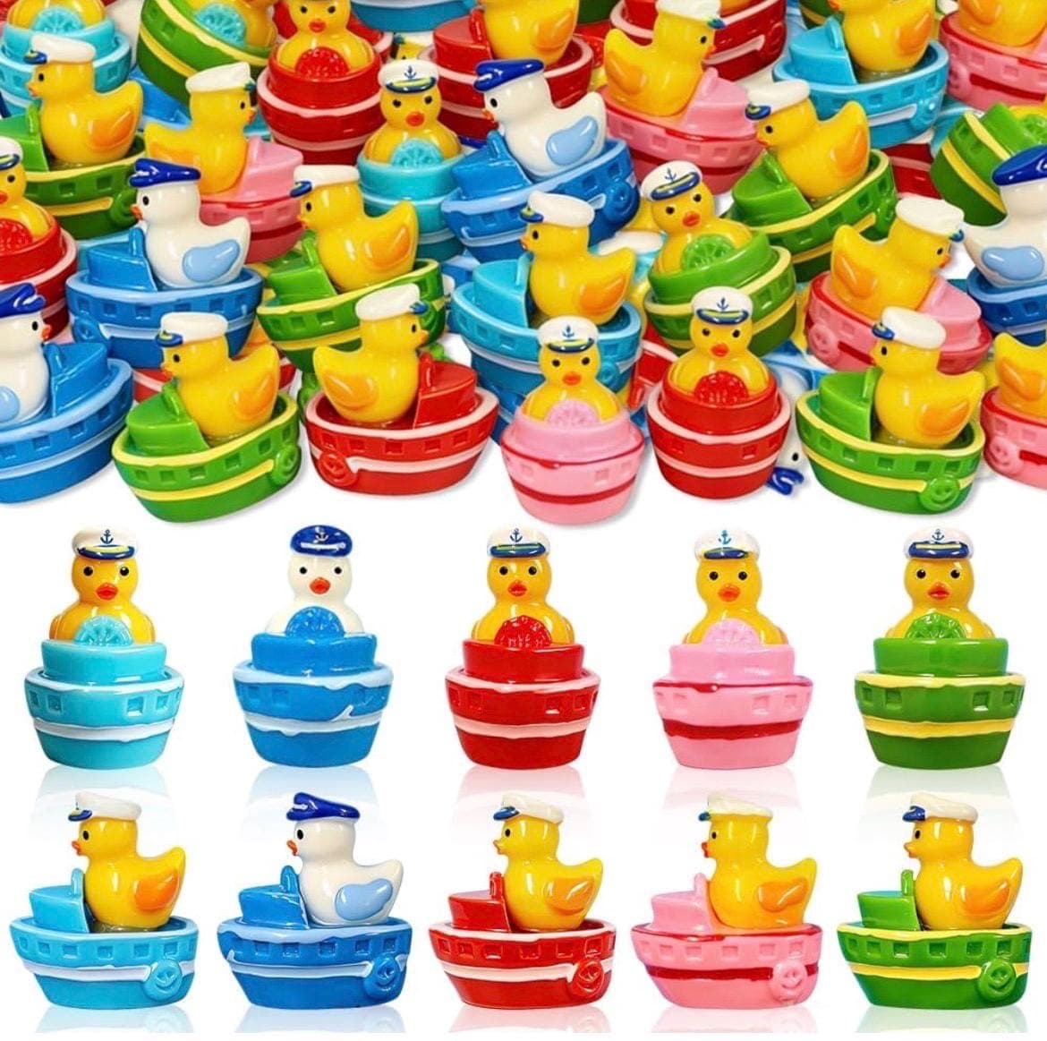 Mini Resin Sailor Duck Boat Set – 5 Piece Nautical Collectible Ducks - Thumbnail 3