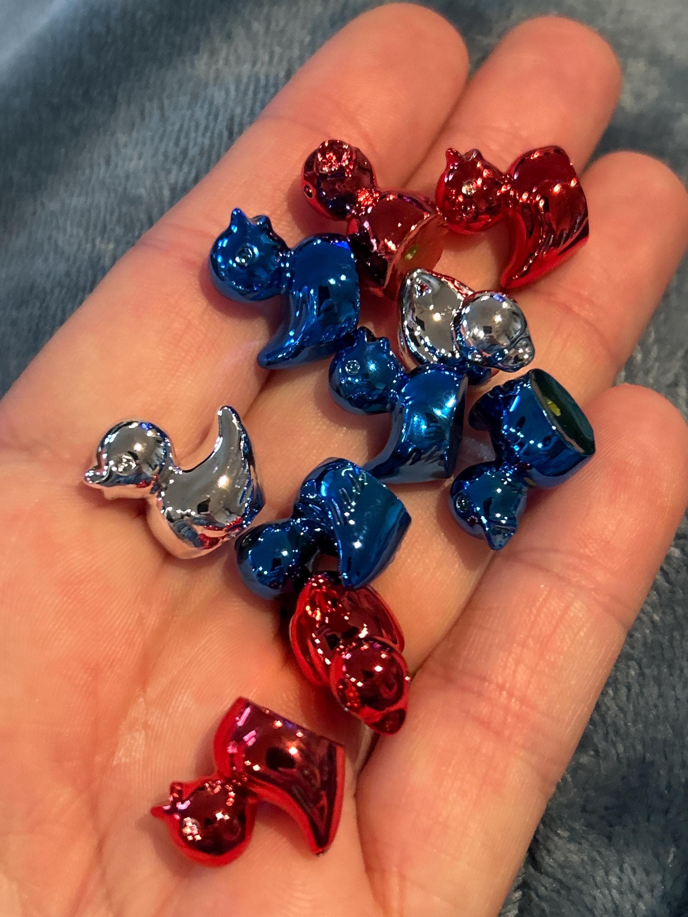 Set of 10 Shiny Patriotic Mini Resin Ducks, Cruise Jeep Decor, Tiny Figurines - Thumbnail 4
