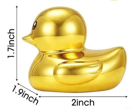 Set of 2 Gold Electroplated Rubber Ducks – 2 Inch Mini Luxury Decor - Thumbnail 3