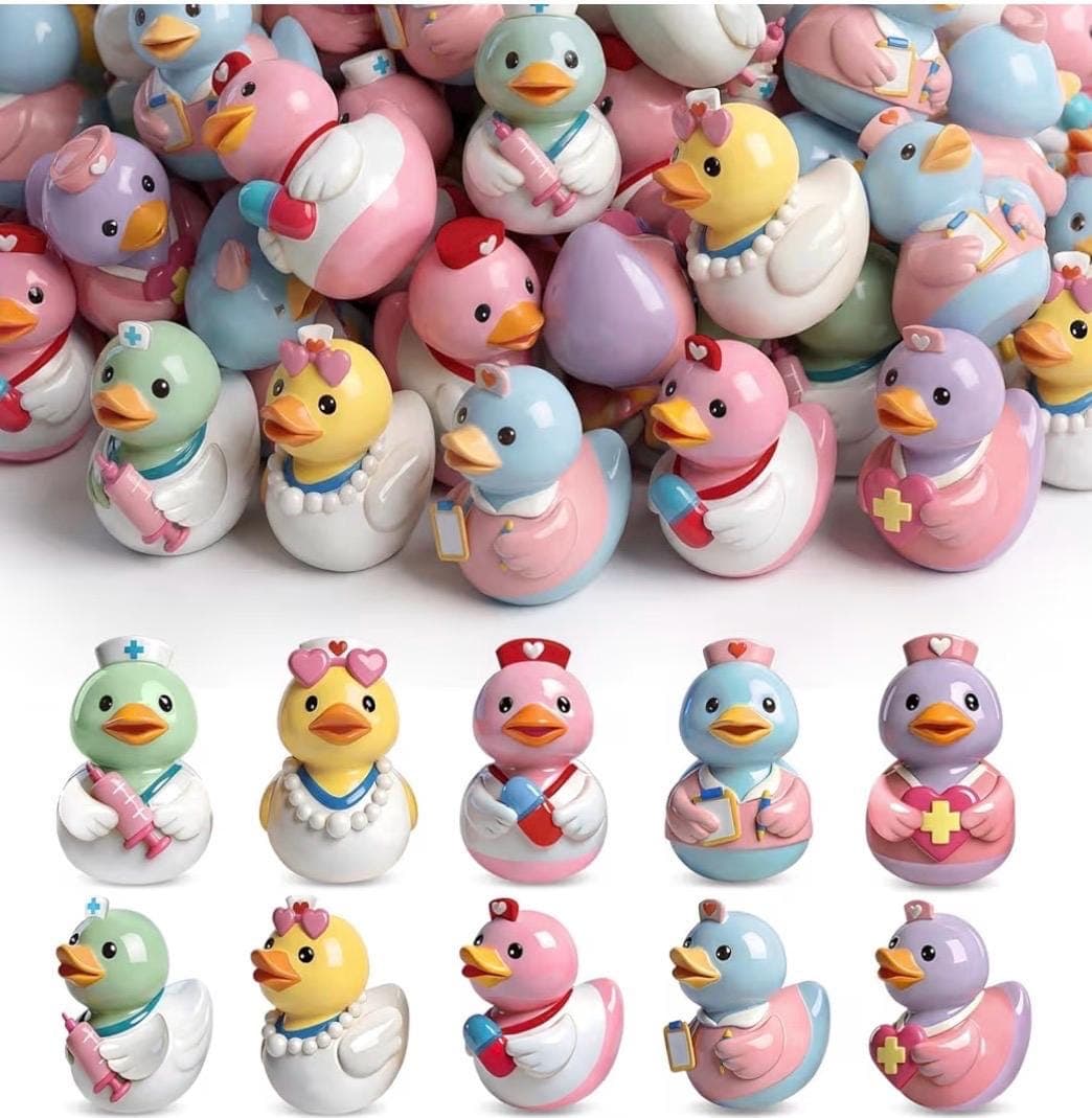 5 Pc Nurse Duck Set Mini Resin Figurines Gift Jeep & Cruise Ducks - Thumbnail 3