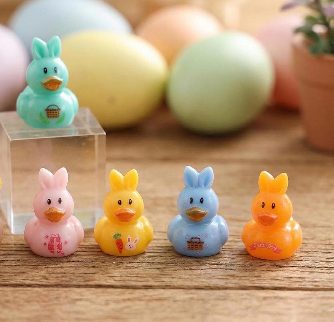 10 Mini Resin Rabbit Ducks, Easter Spring Decor, Cruise Jeep Ducking Set - Thumbnail 6