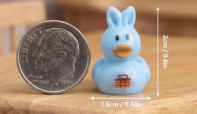 10 Mini Resin Rabbit Ducks, Easter Spring Decor, Cruise Jeep Ducking Set - Thumbnail 3