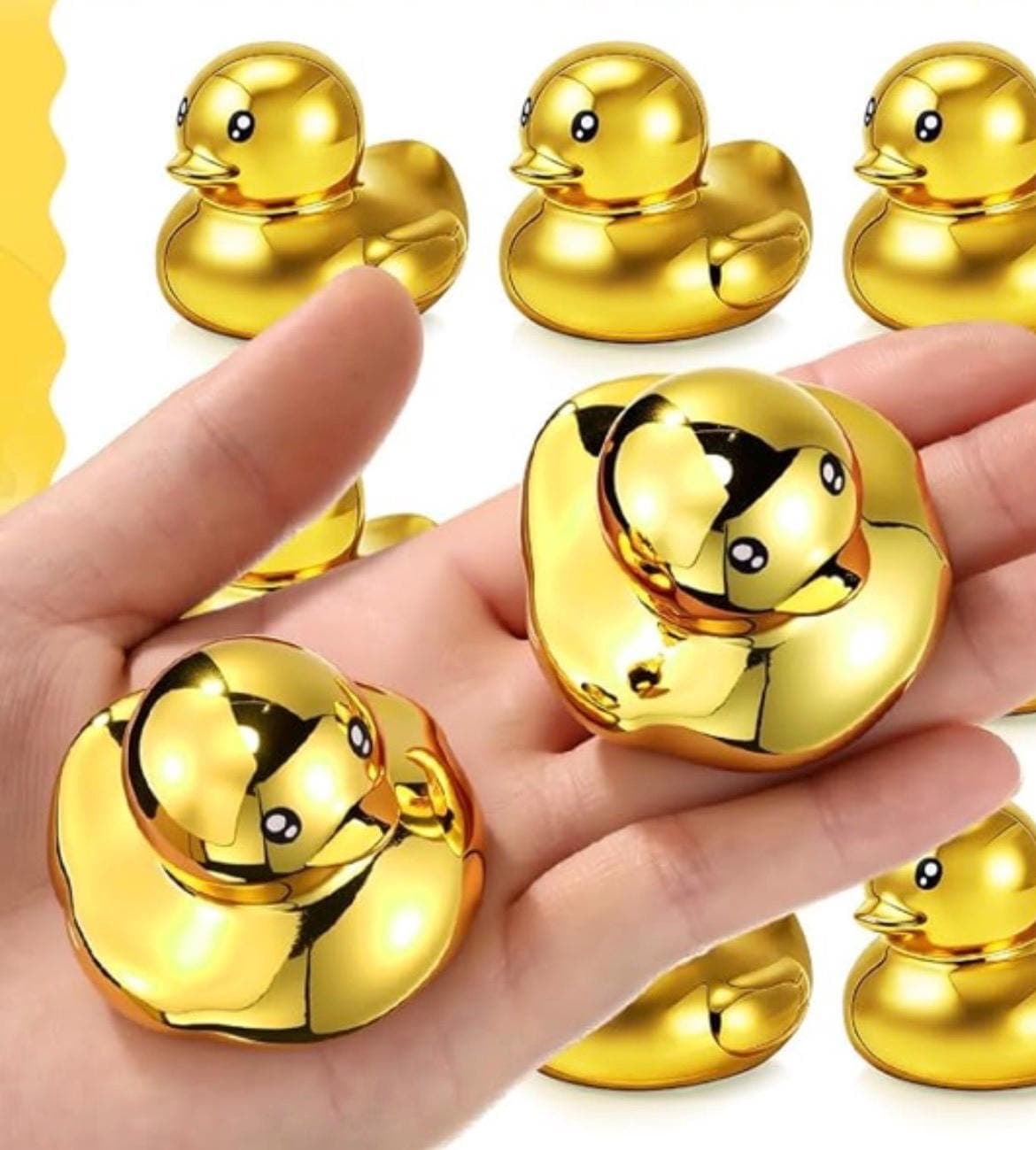 Set of 2 Gold Electroplated Rubber Ducks – 2 Inch Mini Luxury Decor - Thumbnail 6