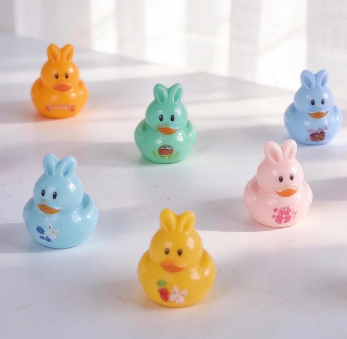 10 Mini Resin Rabbit Ducks, Easter Spring Decor, Cruise Jeep Ducking Set - Thumbnail 4