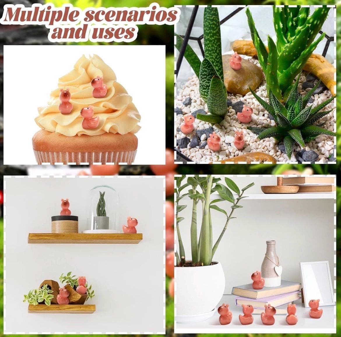 Mini Capybara Duck Figurines 10 Piece Set, Tiny Resin Ducks, Cute Cake Toppers, Fairy Garden Decor, Jeep Ducks Cruise Ducks - Thumbnail 4