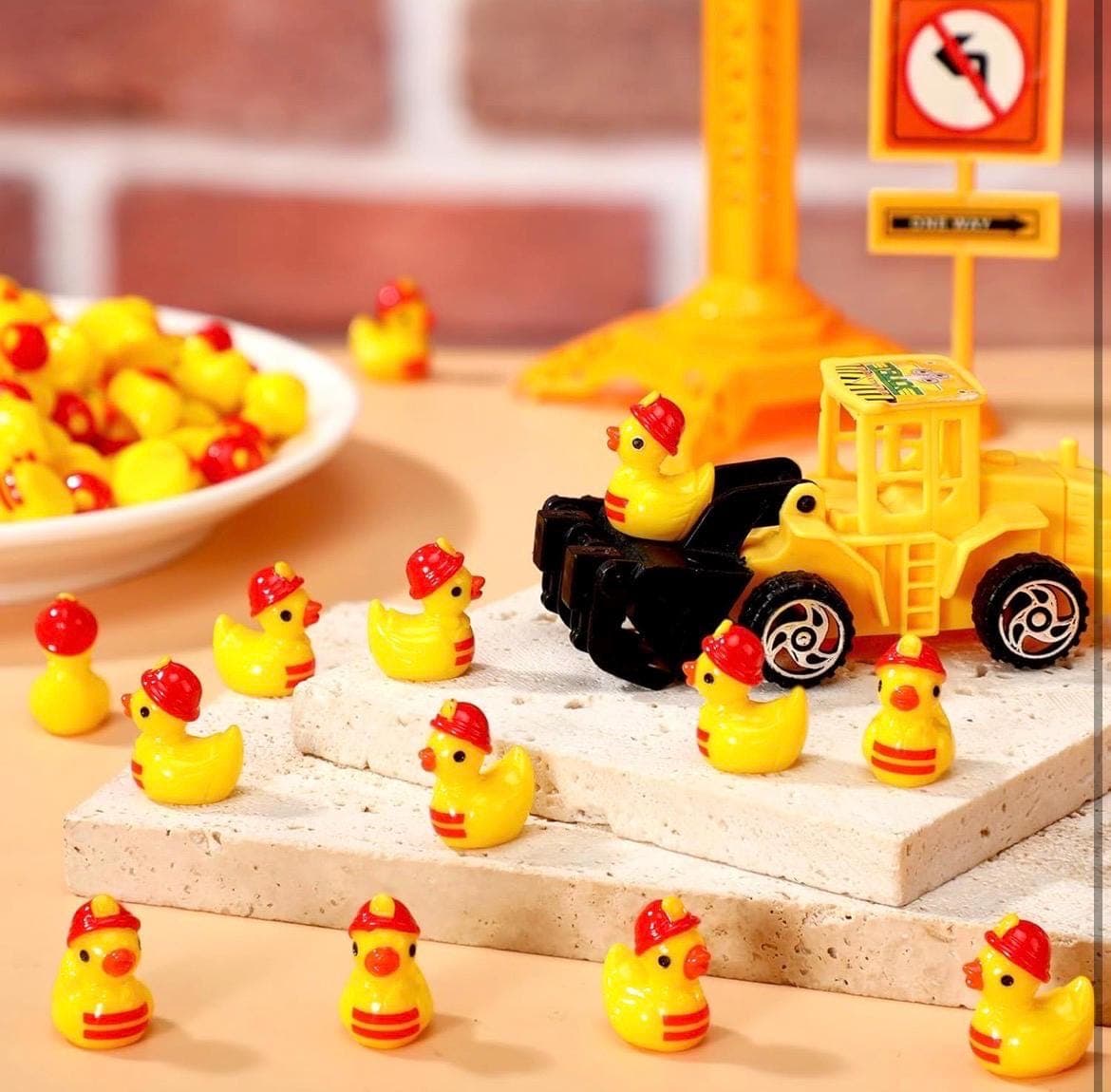 10 Piece Fireman Rubber Duck Set: Mini Resin Ducks for Parties, Jeep, Cruise Favors - Thumbnail 5