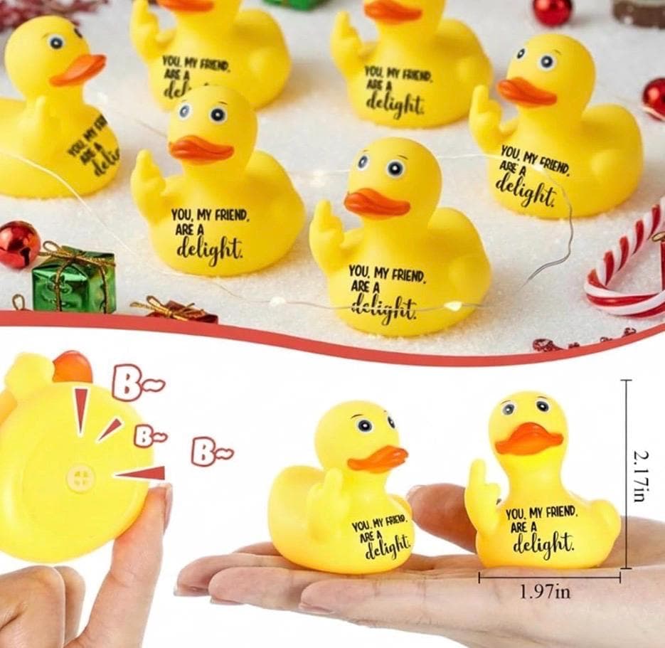 Set of 2 Middle Finger Rubber Ducks | Funny Cuss Word Gag Gift (2.17in) - Thumbnail 2