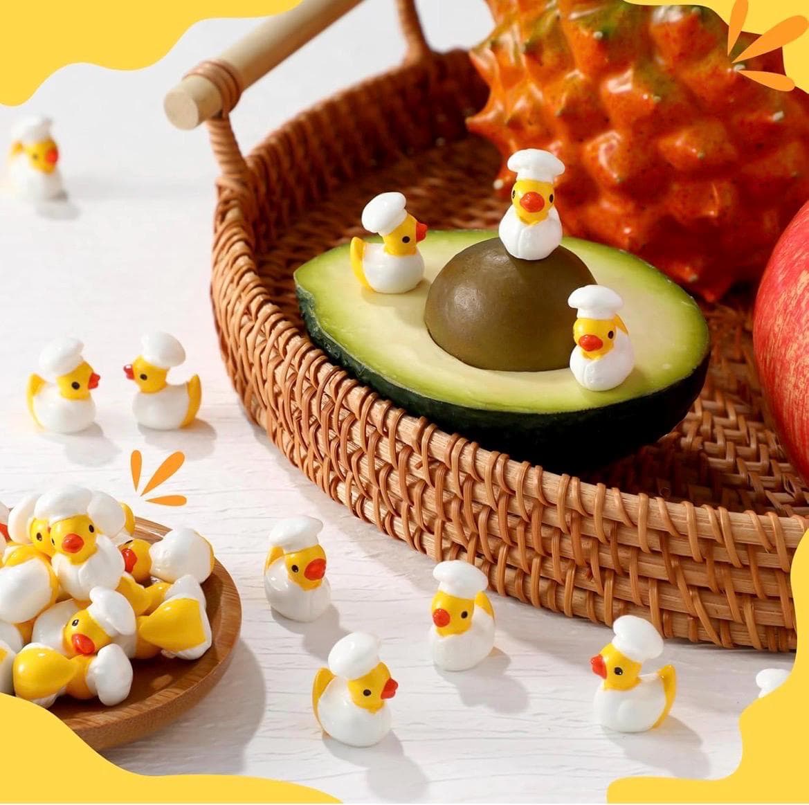 10 Piece Mini Chef Resin Ducks: Kitchen Decor, Party Favors, Jeep, Cruise - Thumbnail 6