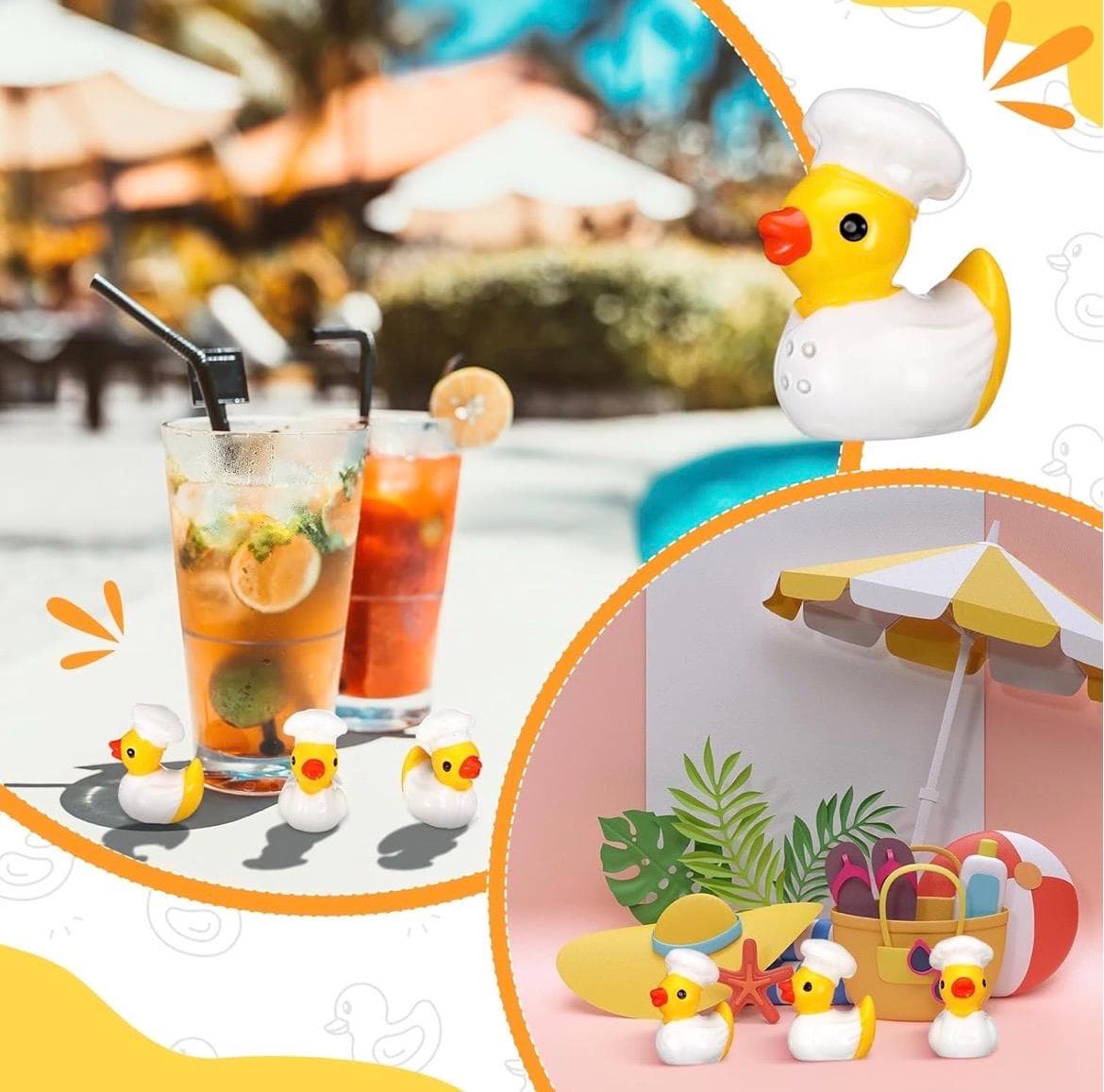 10 Piece Mini Chef Resin Ducks: Kitchen Decor, Party Favors, Jeep, Cruise - Thumbnail 5