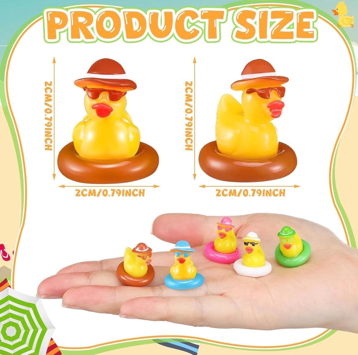5 Pc Summer Pool Floaty Duck Set Mini Resin Figurines Gift Jeep & Cruise Ducks - Thumbnail 2