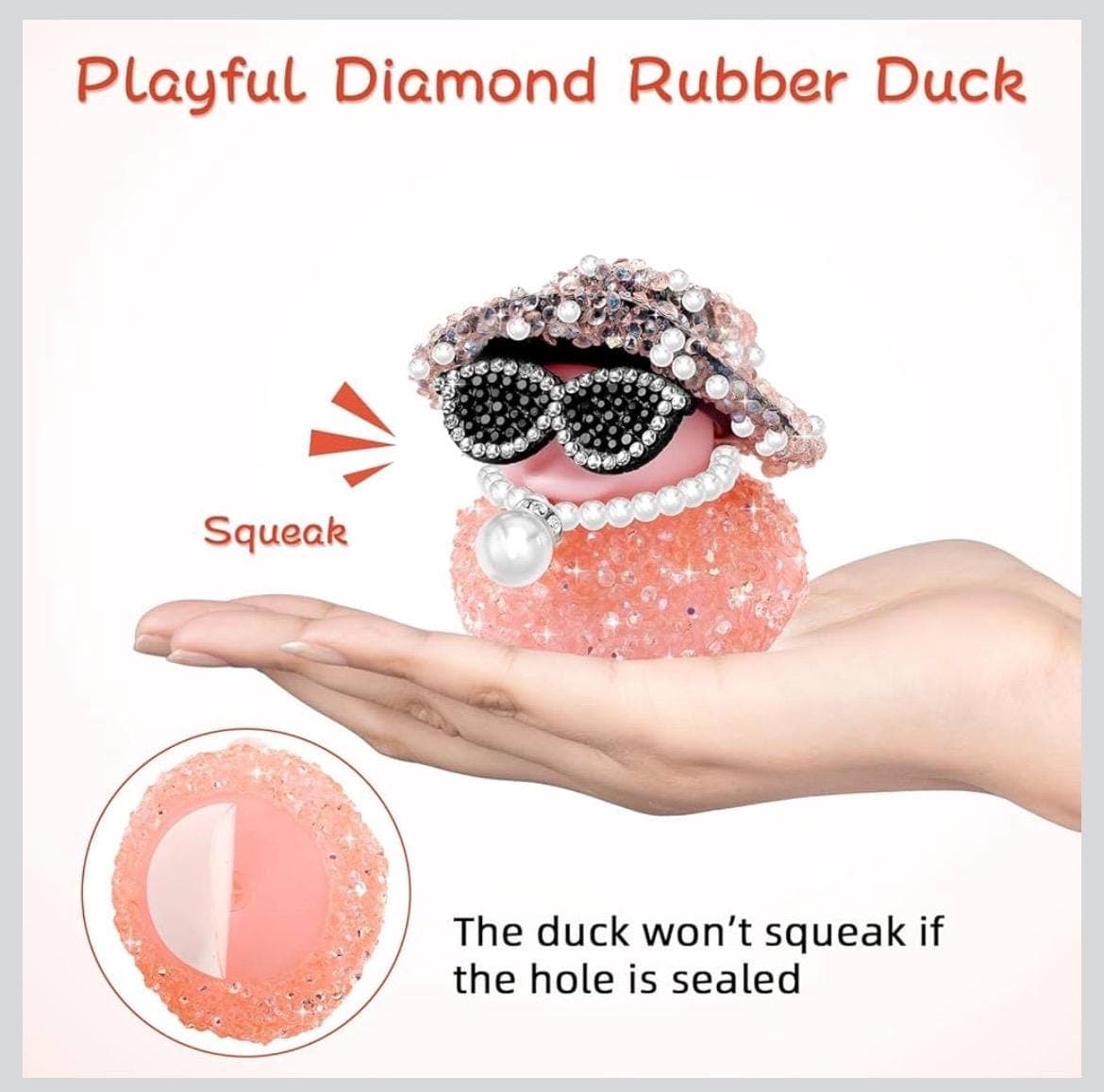 Bling Rubber Duck Set, Rhinestone Car Dashboard Decor, Jeep Cruise Ducks - Thumbnail 3