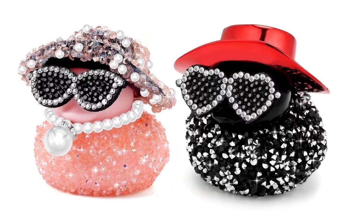 Bling Rubber Duck Set, Rhinestone Car Dashboard Decor, Jeep Cruise Ducks - Thumbnail 4