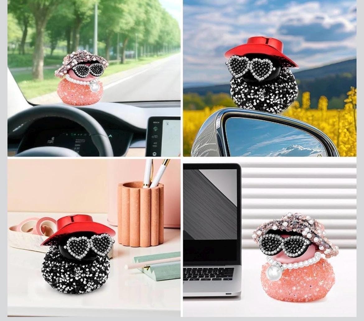 Bling Rubber Duck Set, Rhinestone Car Dashboard Decor, Jeep Cruise Ducks - Thumbnail 5