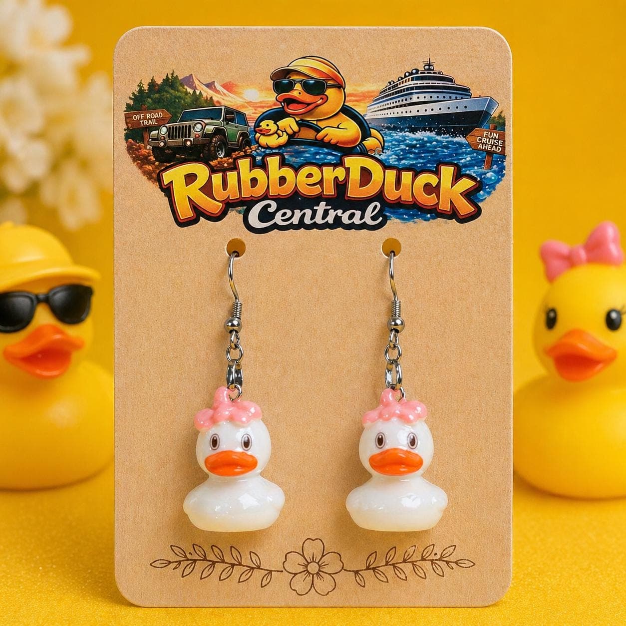 Unicorn Duck Resin Earrings – Pink Fantasy Kawaii Dangle Jewelry - Thumbnail 3