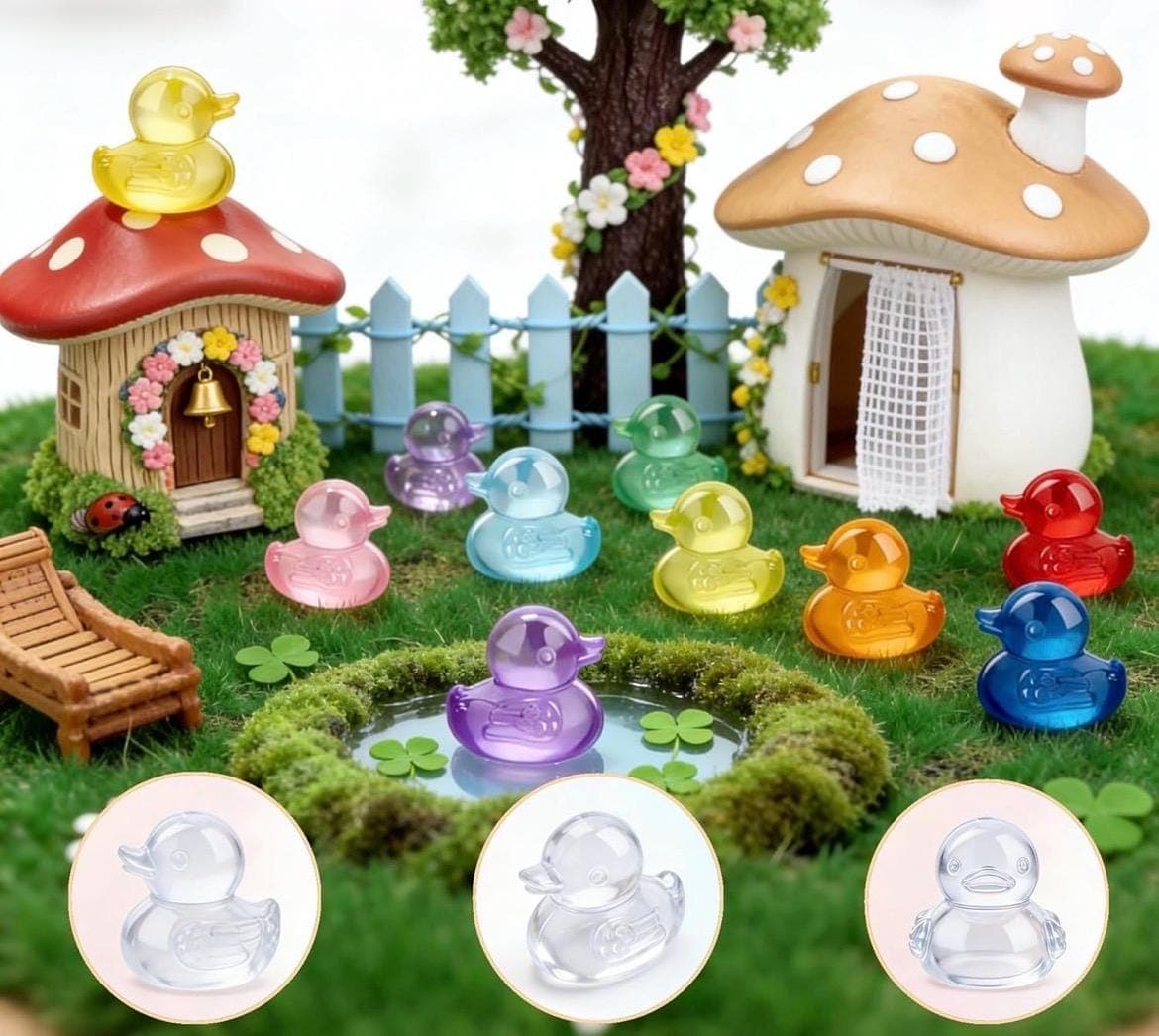 20 PCS Mini Resin Ducks – Colorful Random Mix for Crafts, Jeep, Cruise (0.94in) - Thumbnail 2