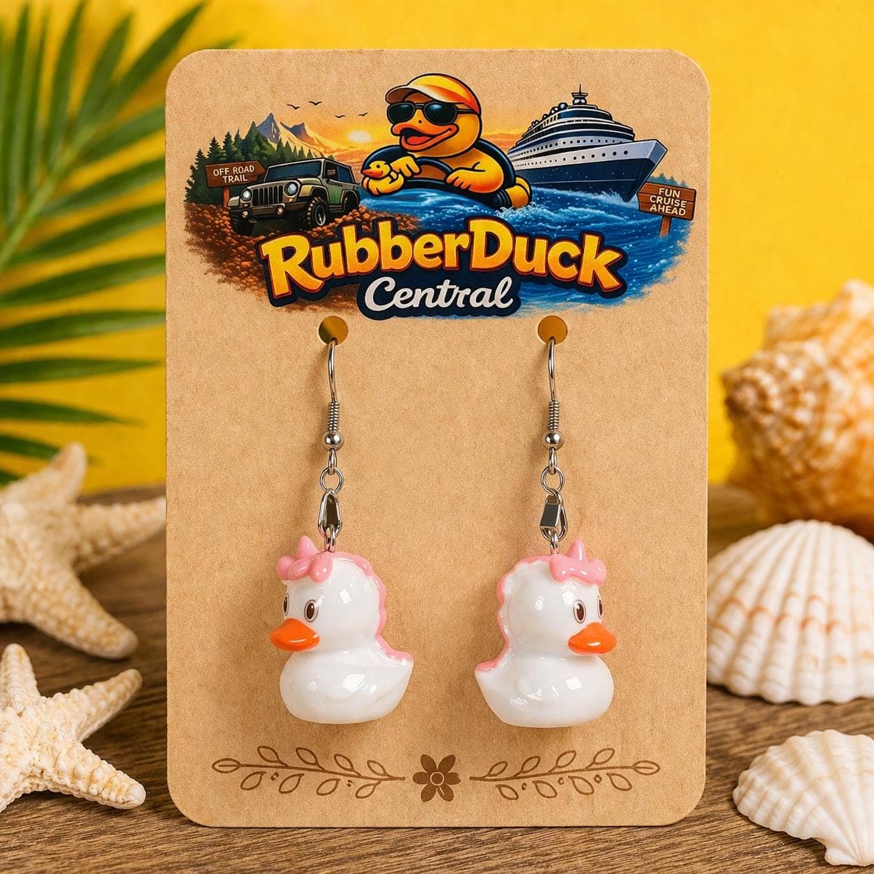 Unicorn Duck Resin Earrings – Pink Fantasy Kawaii Dangle Jewelry - Thumbnail 2