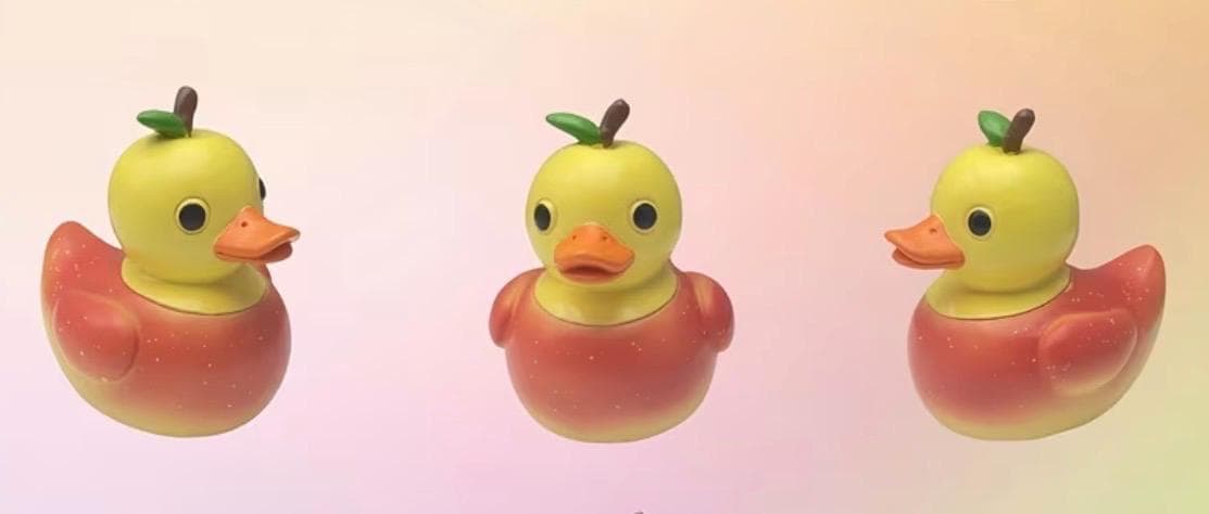 Apple Resin Duck | Fall Cruise Jeep Toy, Collectible Figurine - Thumbnail 2