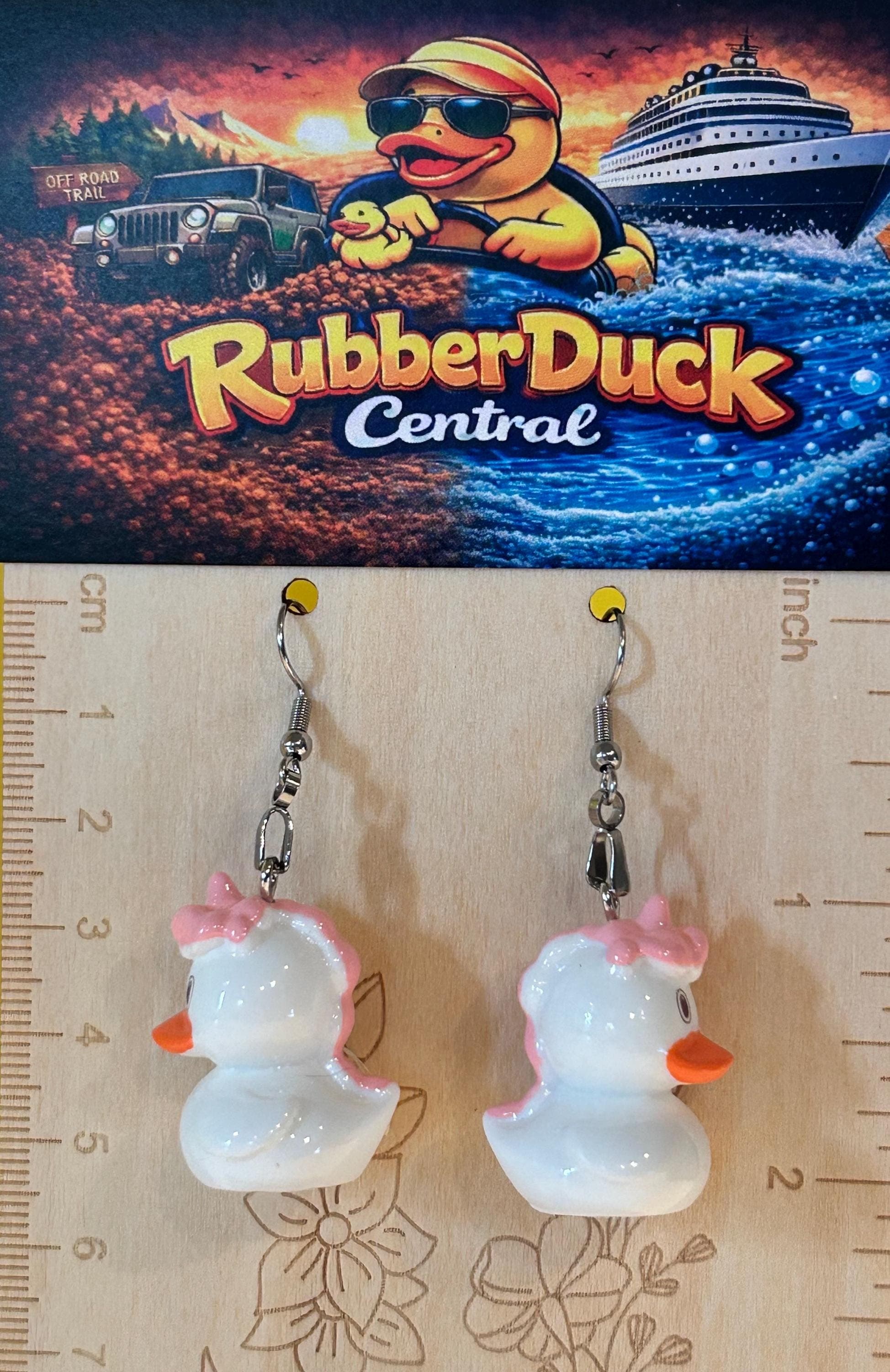 Unicorn Duck Resin Earrings – Pink Fantasy Kawaii Dangle Jewelry - Thumbnail 5