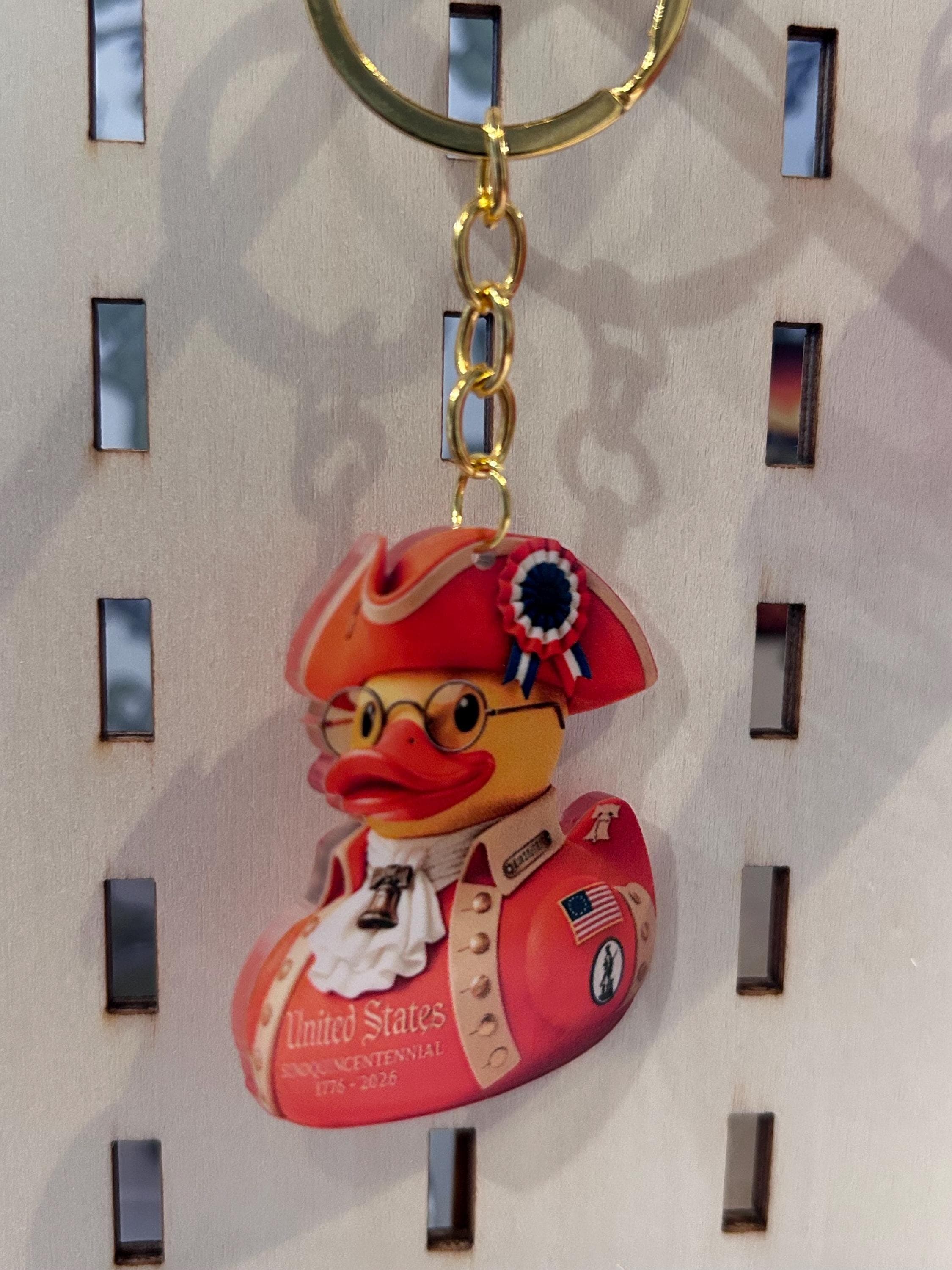 10pc Patriotic Duck Keychains | American Revolution Colonial Theme Bulk Set - Thumbnail 5