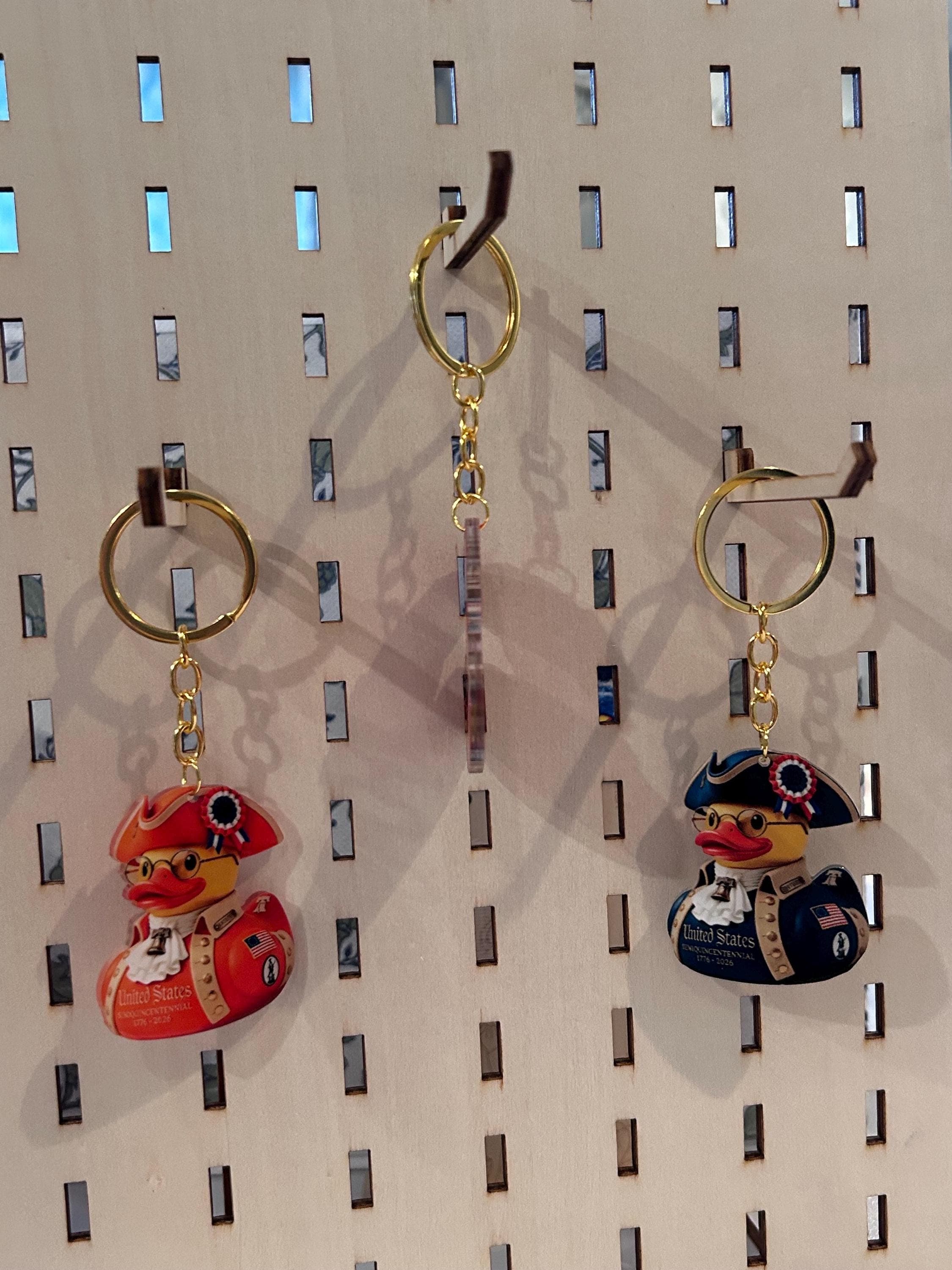 10pc Patriotic Duck Keychains | American Revolution Colonial Theme Bulk Set - Thumbnail 4