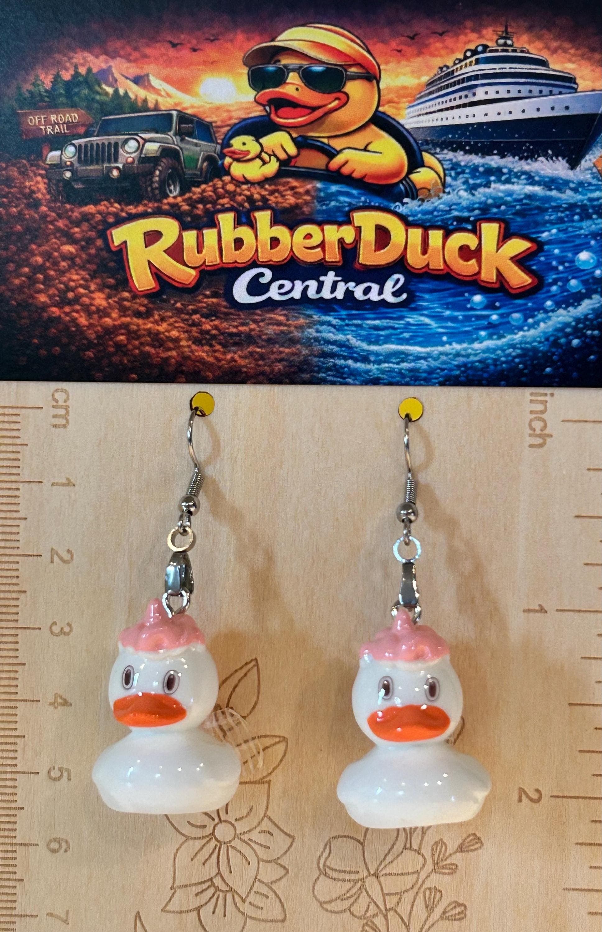 Unicorn Duck Resin Earrings – Pink Fantasy Kawaii Dangle Jewelry - Thumbnail 4