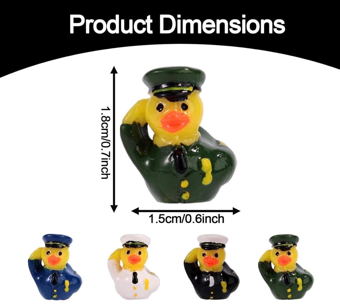 Veteran Tribute Mini Duck Set – 8 Piece Hand-Painted Resin Military Ducks - Thumbnail 2