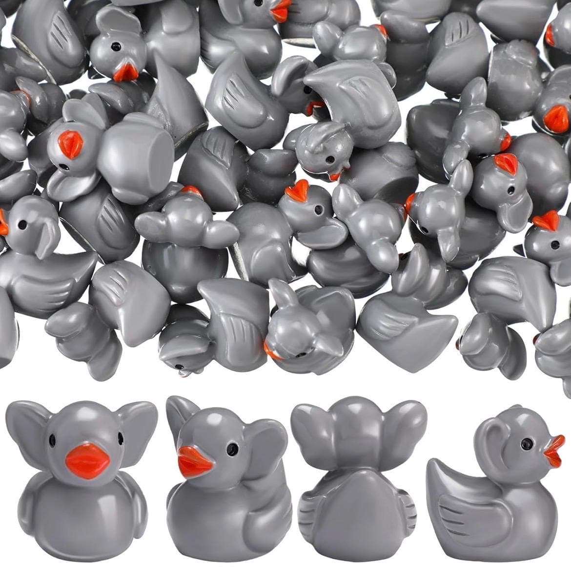 Mini Elephant Duck Set 5pc Tiny Resin Ducks Garden & Cake Decor - Thumbnail 2