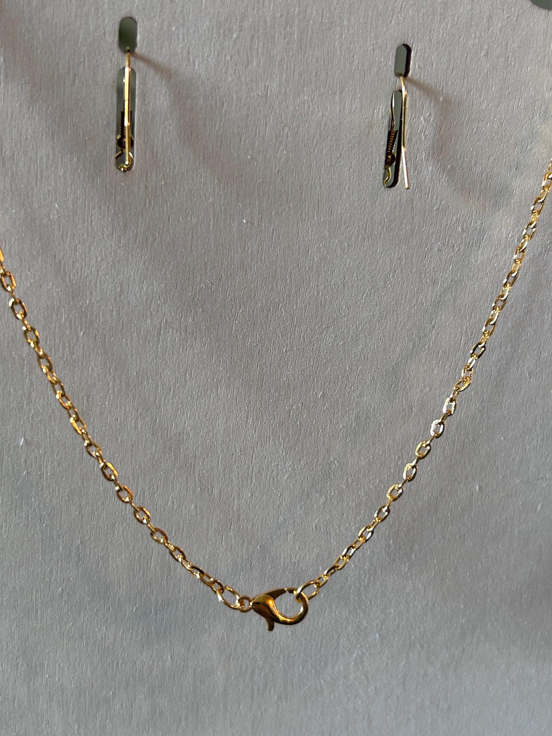 Gold Tone Rubber Duck Necklace and Earrings Set – Enamel Charm Jewelry (3 Piece) - Thumbnail 4