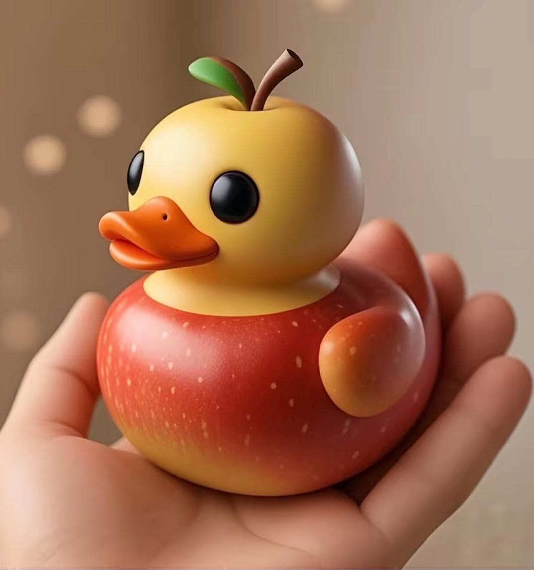 Apple Resin Duck | Fall Cruise Jeep Toy, Collectible Figurine - Thumbnail 4