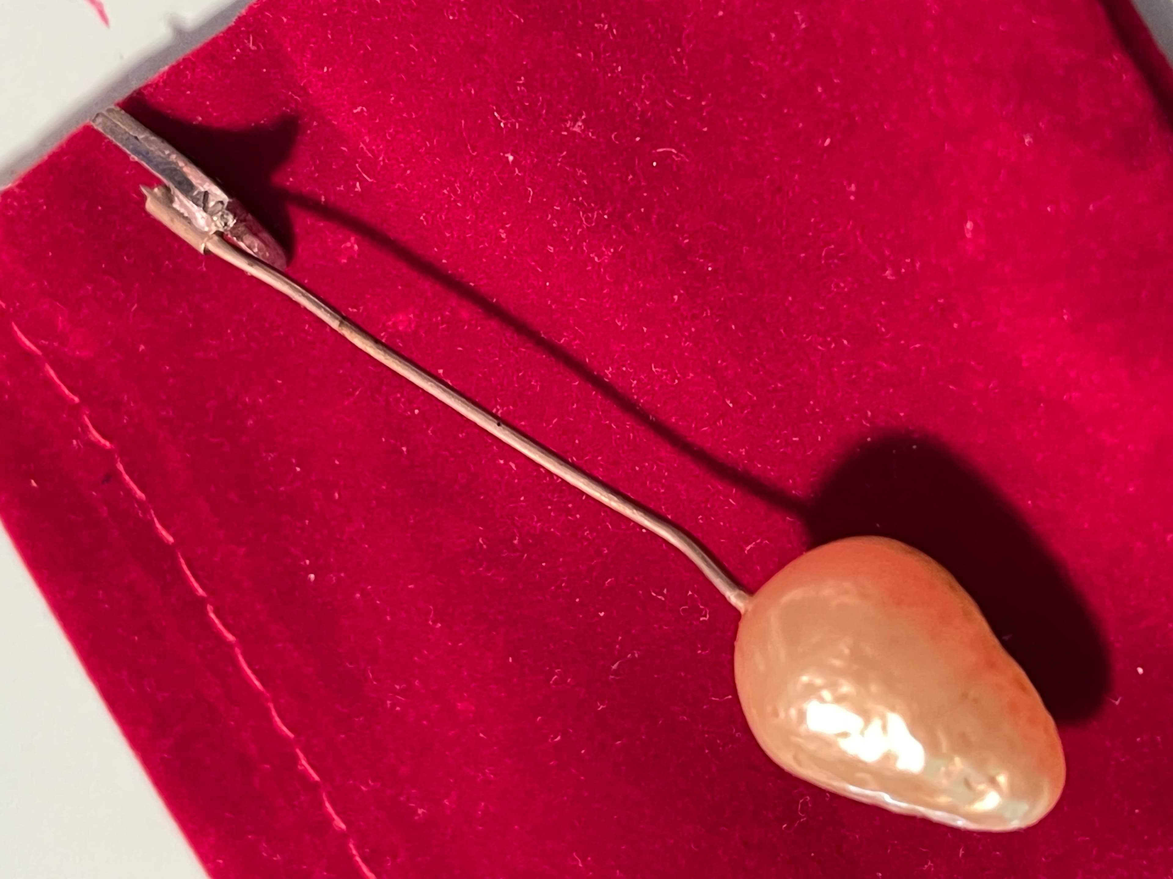 Vintage Pearl & Crystal Hat/Lapel Pin - Thumbnail 5