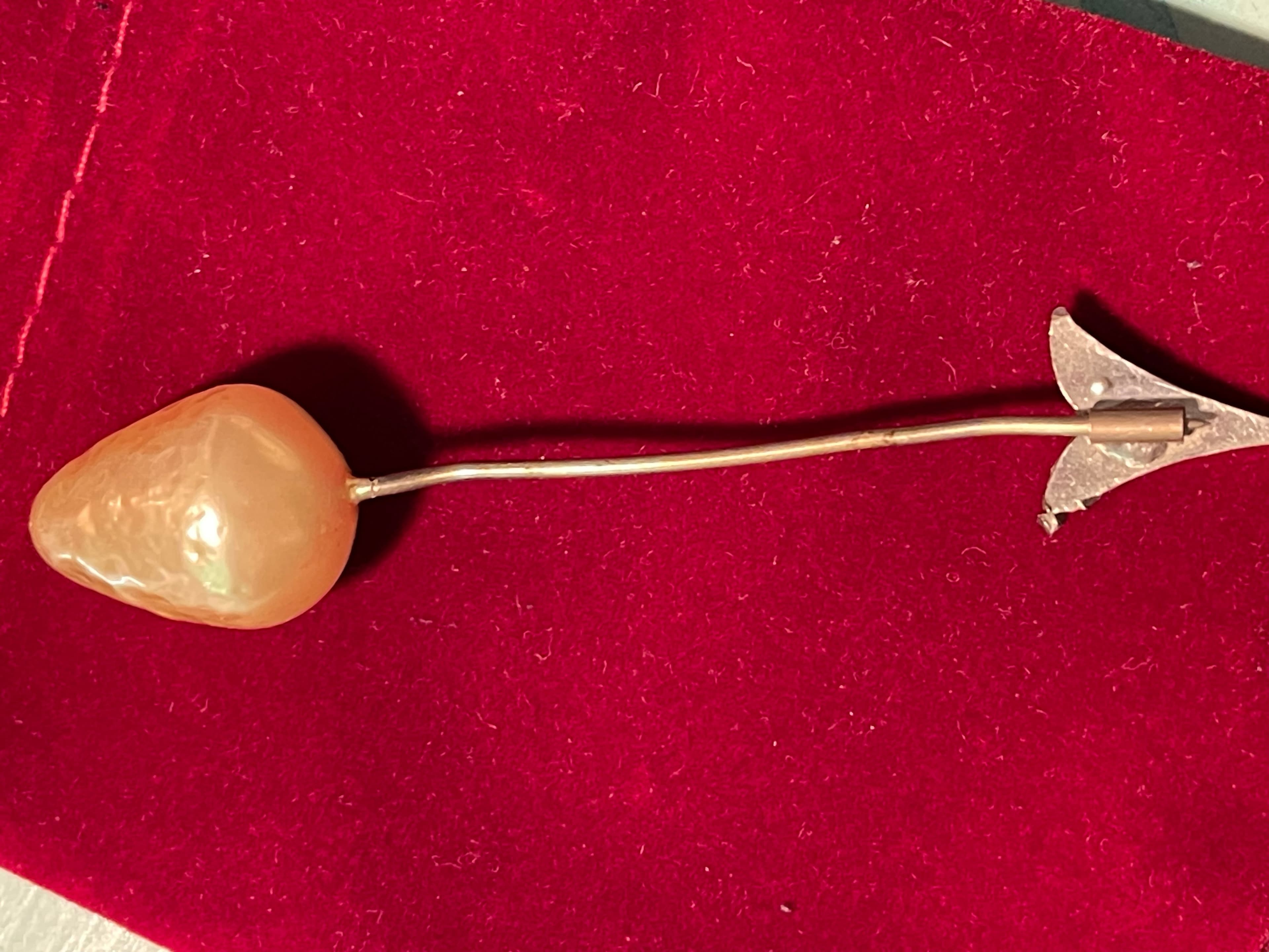 Vintage Pearl & Crystal Hat/Lapel Pin - Thumbnail 7