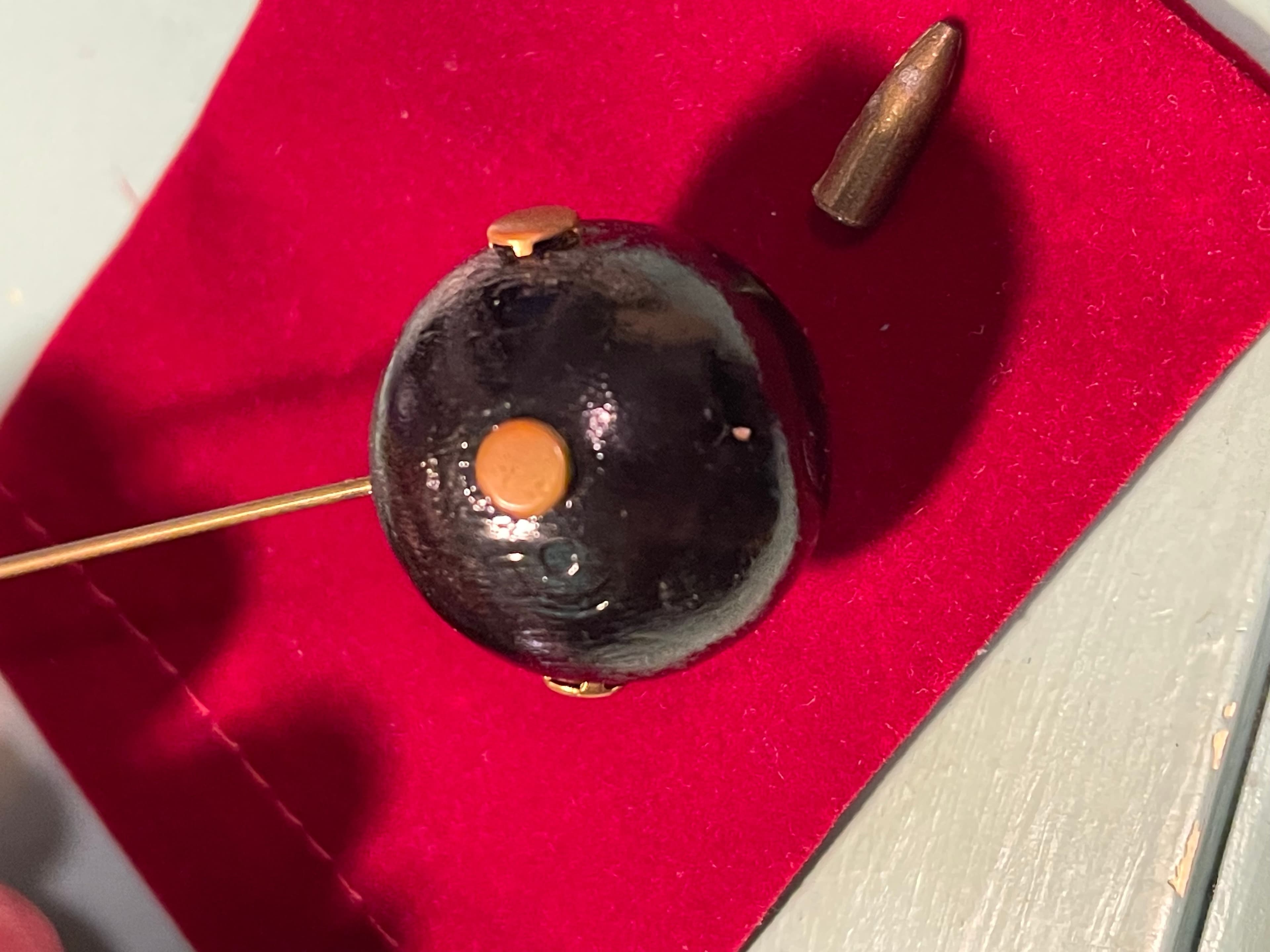 Vintage Art Deco Round Hat/Lapel Pin - Thumbnail 7