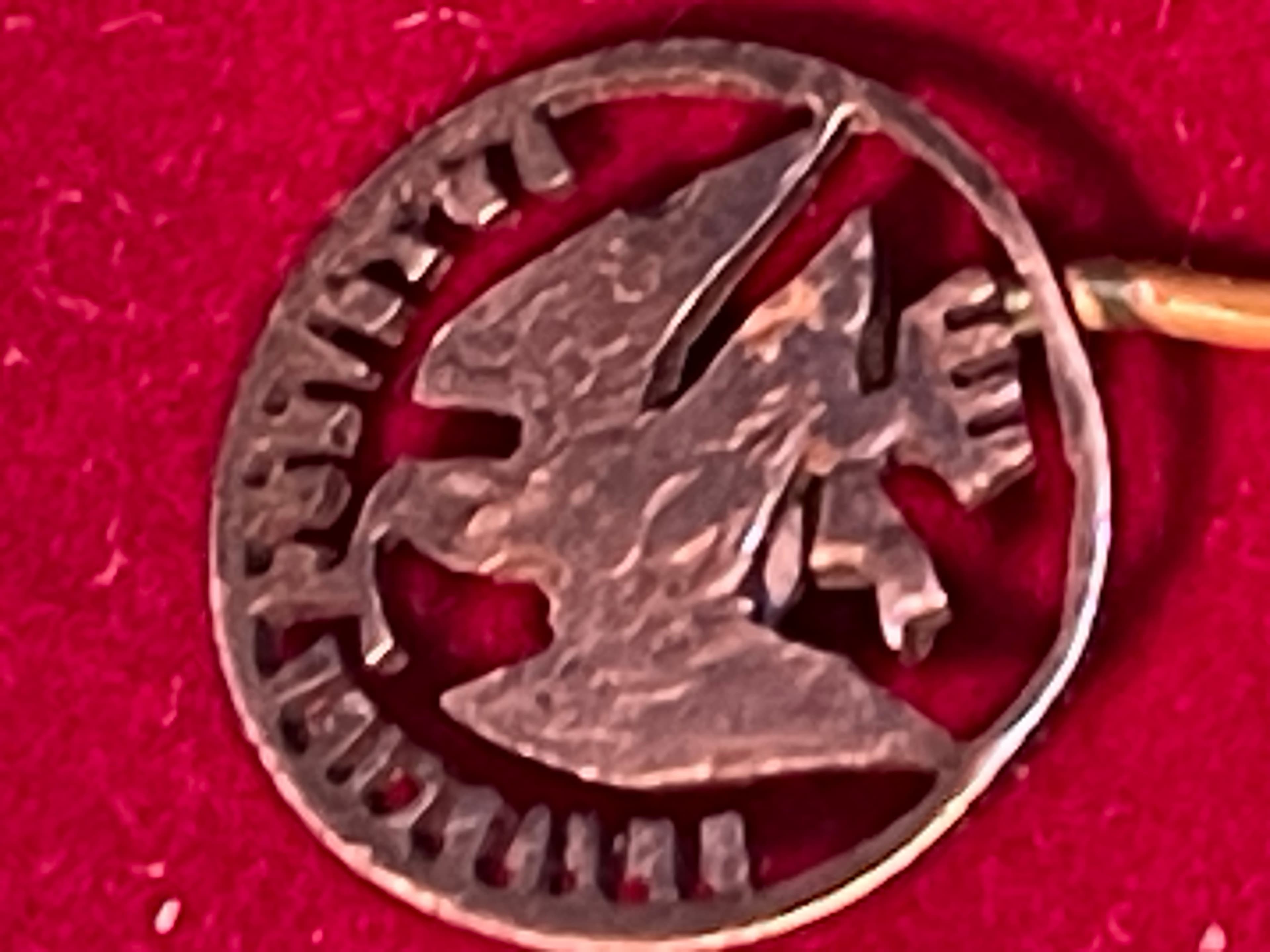 Vintage Mexican Silver Centavos Eagle Stick Pin - Thumbnail 8