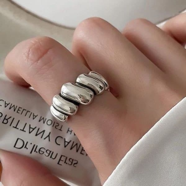 The Sublime Swirl ring in 925 silver adjustable - Image 1