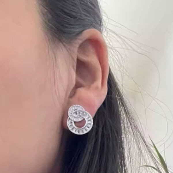 The Fancy Swirl Gorgeous earrings in 925 with lab created stones - Thumbnail 5