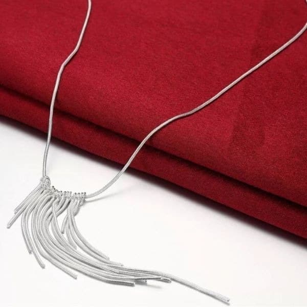 The Roaring 20’s 925 Silver retro fringe necklace - Thumbnail 3