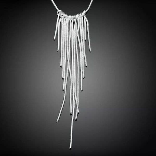 The Roaring 20’s 925 Silver retro fringe necklace - Thumbnail 2