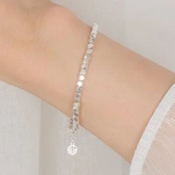 The Abstract Sparkle Chain Link Bracelet in 925 silver - Thumbnail 2