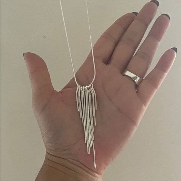 The Roaring 20’s 925 Silver retro fringe necklace - Thumbnail 7
