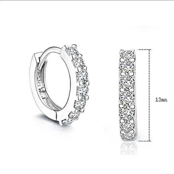 The Dainty Hoop Earring in 925 silver with cubic zirconia - Thumbnail 8
