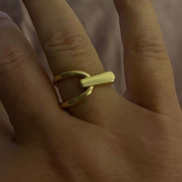 The Abstract Ring in 925 silver plated with yellow 14k gold - Thumbnail 4