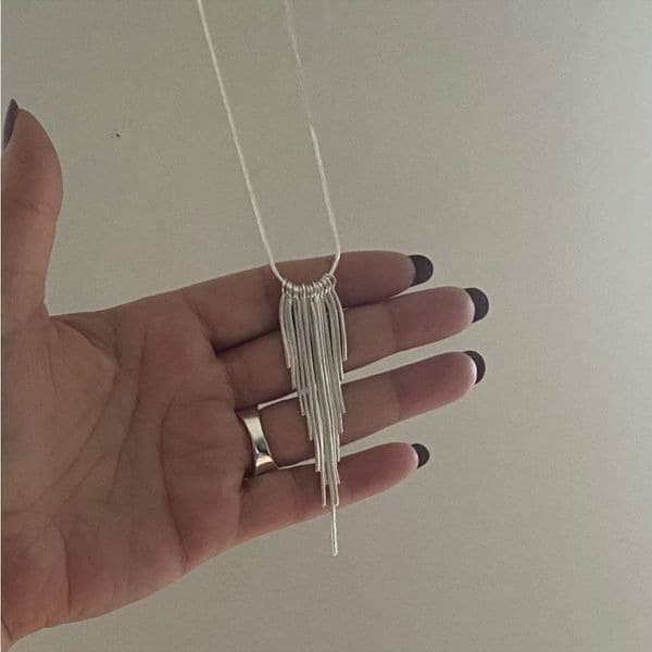 The Roaring 20’s 925 Silver retro fringe necklace - Thumbnail 5