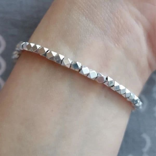 The Abstract Sparkle Chain Link Bracelet in 925 silver - Thumbnail 6