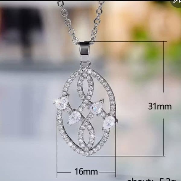The Vintage Pendant with cubic zirconia in silver - Thumbnail 4